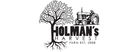 The logo for holman's harvest.